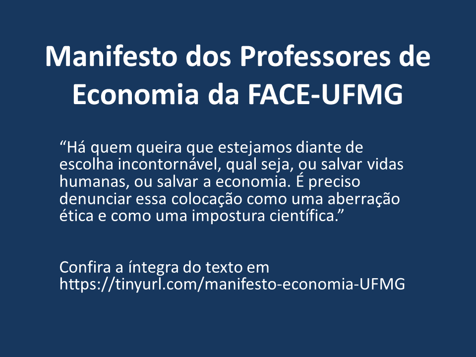 Manifesto dos professores de economia da FACE-UFMG